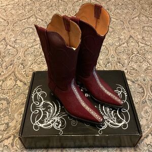 Like New Black Jack Mulby  Spine Stingray Burgundy Boots Women’s Sz 9.5 B
